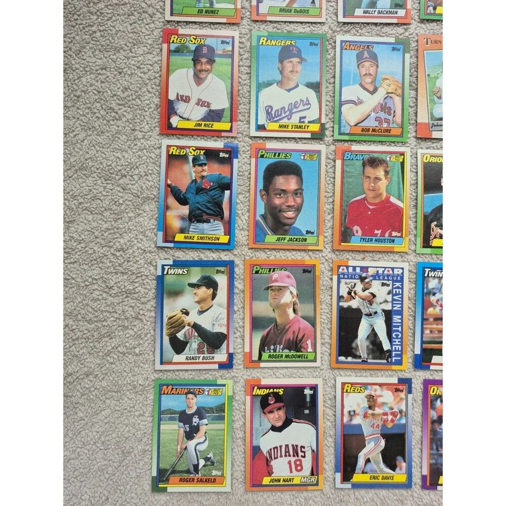 1990 Topps Baseball Card Lot 25 Cards Johnny Bench Jim Rice Eric Davis MLB
